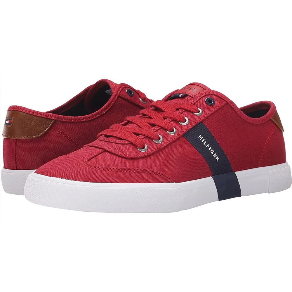 Tommy Hilfiger Red Canvas Sneakers - Picture 7 of 8